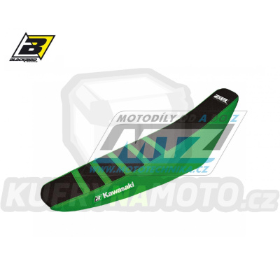 Potah sedla Kawasaki KXF250+KXF450 / 06-08 - barva černo-zelená - typ potahu ZEBRA