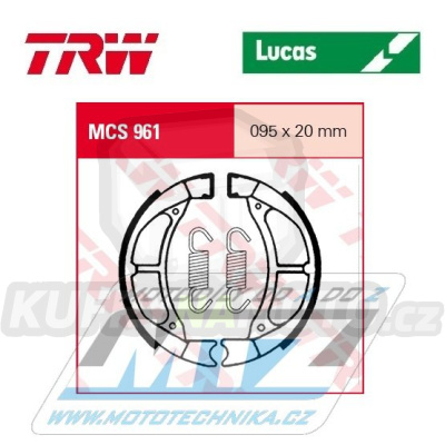 Brzdové obložení (brzdové pakny) TRW Lucas MCS961 - Yamaha CA50E + Jog CG50 + CV50 Beluga + RD50DX + Sting SG50 + SH50 Mint 2KG,2NM + Razz SH50 + YE50 Zest + YE80 Zest