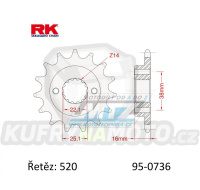 Kolečko řetězové (pastorek) 0736-15zubů RK - Ducati 400 Scrambler + 600 Monster+620 Multistrada+695 Monster+696 Monster+748+750 Monster + 797 Monster+800 Monster+800 Scrambler+800SS+851 Strada+888 Strada+900 Monster