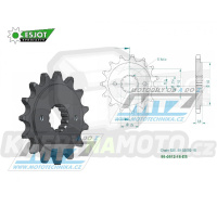 Kolečko řetězové (pastorek) 0512-15zubů ESJOT 50-32002-15 - Kawasaki BJ Estrella 250 + GPZ400 + ZX400 +  EN500 Vulcan + EN500 Vulcan 500 Ltd + GPZ500S + KLE500 +  ZR550 Zephyr + ER500 + Suzuki RG400EW + SV400 + Yamaha YZF600R