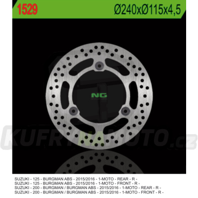Brzdový kotouč moto NG 1529