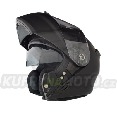 Moto helma Yohe 938 Double Visor Matná Černá vel. M – akce