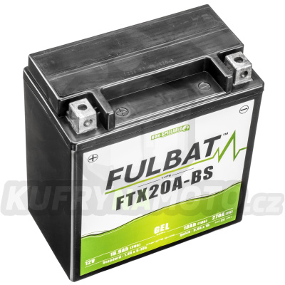 baterie 12V, FTX20A-BS GEL, 12V, 18Ah, 270A, bezúdržbová GEL technologie 150x87x161 FULBAT (aktivovaná ve výrobě)