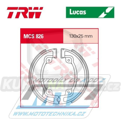 Brzdové obložení (brzdové pakny) TRW Lucas MCS826 - Kymco People 50 2T + People 50S 2T + People 50S 4T + Agility 50 R16 City 2T + Agility 50 R16 City 4T + Super 8 50 2T + Super 8 50 4T + Movie 125XL + People 125 BA25 + People One 125i...