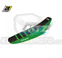 Potah sedla Kawasaki KXF250 / 09-12 + KXF450 / 09-11 - barva černo-zelená - typ potahu ZEBRA