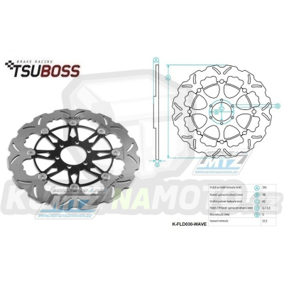 Kotouč brzdový plovovoucí nerezový (310/62/6D) zubatý desing - Honda CBR900RR Fireblabe / 98-99 + CB1300 / 97-00