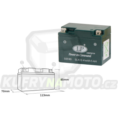 LANDPORT baterie SLA12-4S (YTX4L-BS) 12V 5AH (113X69X85MM) bezúdržbový (naplněný)