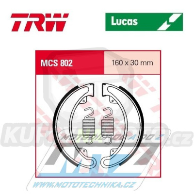 Brzdové obložení (brzdové pakny) TRW Lucas MCS802 - Honda CB250G + CJ250T + TRX300FW Fourtrax + CB350F Four + CB350K + CB360G + CJ360T + CB400F Four