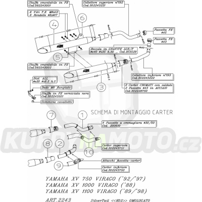 Výfuk Leo Vince Yamaha XV VIRAGO 1000 1986 - 1988 K02 LVKN1005-2243