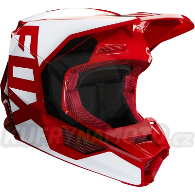 Přilba FOX V1 Prix Helmet MX20 Flame Red - červená (velikost M)