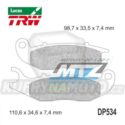 Destičky brzdové DP534-LU TRW Lucas MCB818 - směs Allround