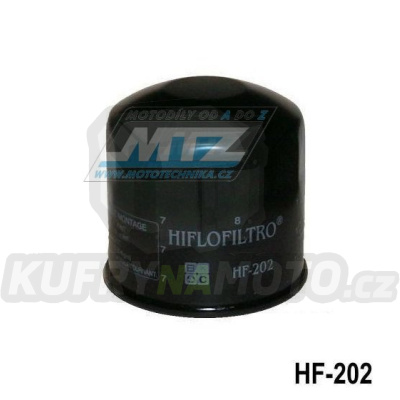 Filtr olejový HF202 (HifloFiltro) - Honda VF400 + VF500 + VT500 + VT500 Shadow + VT500 Eurosport + CBX750 + VF750 + VF750 Magna + VT800 Shadow + VF1000 + VF1100 + Kawasaki EN450+EX500+VN700+VN750