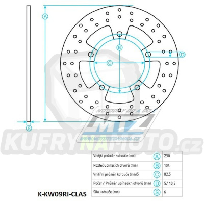 Kotouč brzdový (230/82/5D) - Kawasaki ZX-7RNinja / 96-02+ZX-7RR Ninja / 96-99+ZX-9R Ninja / 94-97+ZXR 750R / 91-95