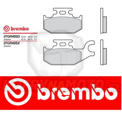 Brzdové destičky Brembo BOMBARDIER Quest Max Left/Rear 650 r.v. Od 03 -  směs SD Přední