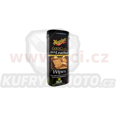 MEGUIARS Gold Class Rich Leather Cleaner Wipes - ubrousky k vyčištění a ošetření kůže 25 ks