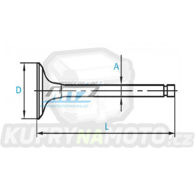 Ventil sací ocelový Suzuki DR125 / 82-85 + GN125 / 82-83 + GS125+SP125+FL125 + ALT125 + DR100+SP100