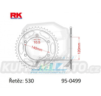 Rozeta ocelová (převodník) 0499-42zubů RK - Kawasaki VN800 + VN800 Vulcan + VN800 Classic + ZZR600 + ZXR750 + ZZR500 + Suzuki TL1000S + TL1000R + GSXR1300R Hayabusa + GSXR1300RZ Hayabusa + GSXR750W SRAD