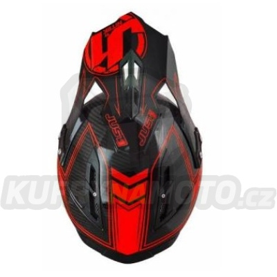 Kšilt JUST1 J12 CARBON fluo červený