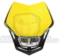 UNI přední maska včetně světla V-Face FULL LED, RTECH (žlutá/černá)