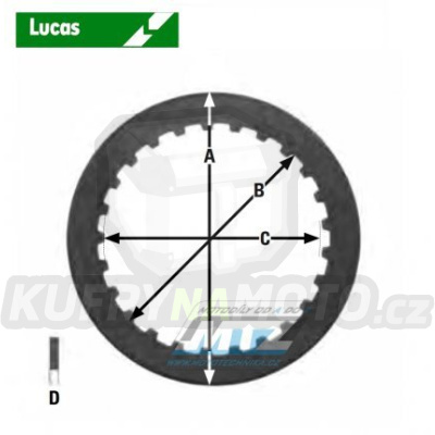 Lamely spojkové plechové (meziplechy) Lucas MES405-8 - Yamaha XV750 + XV1000 + BT1100 + XV1100 + XVS1100