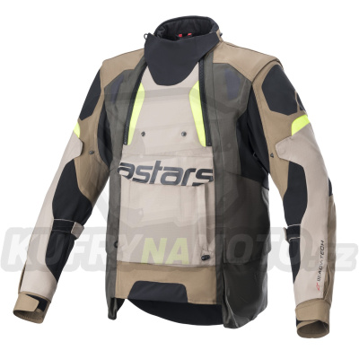 bunda HALO DRYSTAR, ALPINESTARS (khaki/béžová/žlutá fluo) 2024