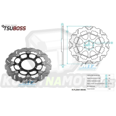 Kotouč brzdový plovovoucí (320/94/6D) zubatý desing - Honda CBR1000RR Fireblade / 06-07 + VTR1000SP1 / 00-01+VTR1000SP2 / 02-04