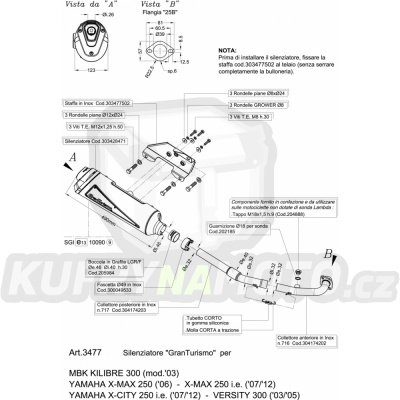 Výfuk Leo Vince Yamaha X-CITY 250 carburetor/injection  2006 - 2016 GRANTURISMO LVKN1092-3477