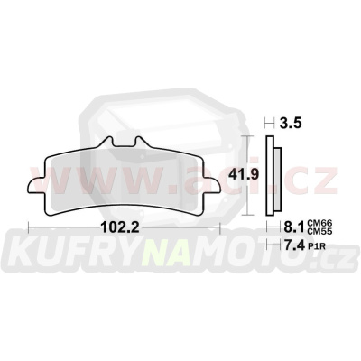 brzdové destičky, BRAKING (semi metalická směs CM66) 2 ks v balení