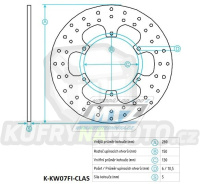 Kotouč brzdový nerezový (280/130/6D) - Kawasaki Eliminator 400 / 88-89+ER5 / 96-06+GPZ500S / 87-88+Eliminator 600 / 86-94+Z750Turbo / 84-86+Eliminator 900 / 85-87+GPZ900R / 84-89+Eliminator 1000 / 86-90+GPX1000R / 86-89+GTR1000 / 94-06