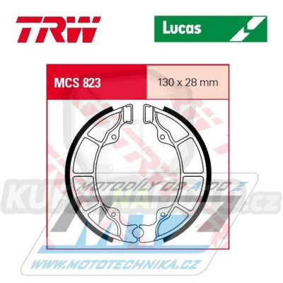 Brzdové obložení (brzdové pakny) TRW Lucas MCS823 - Honda TRX350G -N + Suzuki UC125 Epicuro + UE150CT