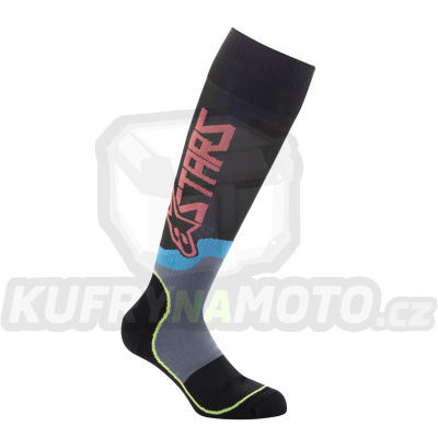 ponožky MX PLUS-2, ALPINESTARS, dětské (černá/žlutá fluo/korálová) 2023