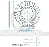 Kotouč brzdový nerezový (300/140/6D) - kulatý design - Aprilia ETV1000 Caponord / 01-07