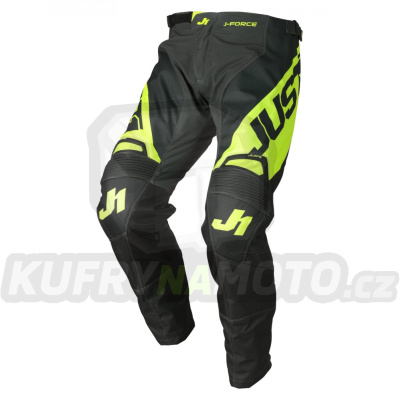 Moto kalhoty JUST1 J-FORCE VERTIGO šedo/fluo žluté