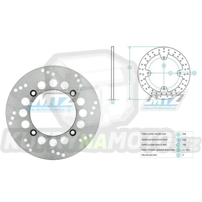 Kotouč brzdový (240/118/4D) kulatý desing - Suzuki DR650SE / 96-21 + XF650 Freewind / 97-01