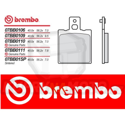 Brzdové destičky Brembo BIMOTA YB 7 400 r.v. Od 94 -  SP směs Zadní