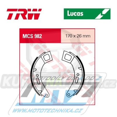 Brzdové obložení (brzdové pakny) TRW Lucas MCS982 - Piaggio Cosa 125 + Cosa 150 + Cosa 200