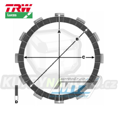 Lamely spojkové třecí (s obložením) Lucas MCC155-8 - Honda CRF450R+CRF450X+CRF450RX + HM CRE450F+CREF450 Supermoto