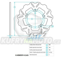 Kotouč brzdový nerezový (260/105/5D) - Kymco Xciting250 / 04-08+Xciting300 / 09-11+Xciting500 / 04-09+Xciting500R / 07-11
