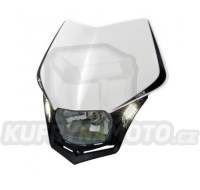 Maska na moto RTECH V-FACE LED černo/bílá