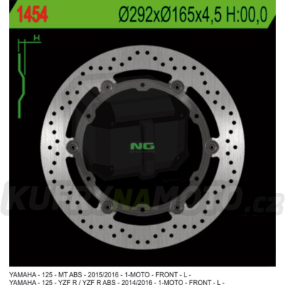 Brzdový kotouč moto NG 1454