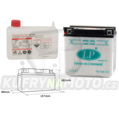 LANDPORT baterie YB16B-A1 (160X90X158) (s elektrolytem)