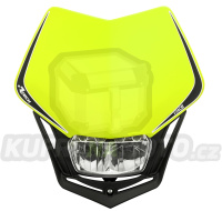 UNI přední maska včetně světla V-Face FULL LED, RTECH (neon žlutá/černá)