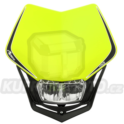 UNI přední maska včetně světla V-Face FULL LED, RTECH (neon žlutá/černá)