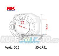 Rozeta ocelová (převodník) 1760-40zubů RK - Suzuki LT-R450 Quadracer / 06-11 + LTR450 Quadracer + LTZ400 Quadsport / 09-12