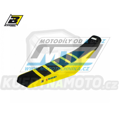 Potah sedla Suzuki RMZ250 / 19-23 + RMZ450 / 18-23 - barva černo-žlutá - typ potahu ZEBRA