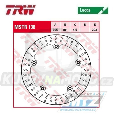 Kotouč brzdový TRW MSTR138 (305/181/5D) - BMW R1200GS / 08-12 + R1200GS Adventure / 08-13
