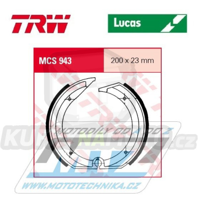 Brzdové obložení (brzdové pakny) TRW Lucas MCS943 - BMW K75 750/2 rear / 89-96 + R80RT 800/2 rear / 89-95