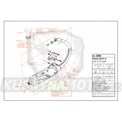 Výfuk Leo Vince Peugeot  VIVACITY 50 air cooled 1999 - 2002 SITO LVKN705-0703