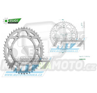 Rozeta řetězová (převodník) Dural 0822-47zubů ESJOT 51-32043-47 - barva stříbrná - Husqvarna CR+WR+TC+TE+WRE+TXC+SM+SMR + Suzuki DR350+DRZ400 + Cagiva WMX + Gas-Gas EC+ECF+XC+Ranger + Beta RR + Sherco SE+SEF + Rieju MR+XC+Ranger