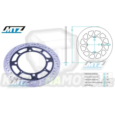 Kotouč brzdový (240/118/4D) - Honda MTX80R / 87+CR125R / 92-94+XLR125R / 97-03+CR250 / 92-94+CRM250R / 91-93+XL250R / 84-92+XR250R / 84-87+XL350R / 84-91+XL350X / 89+XR350R / 84-85+CR500R / 88-94